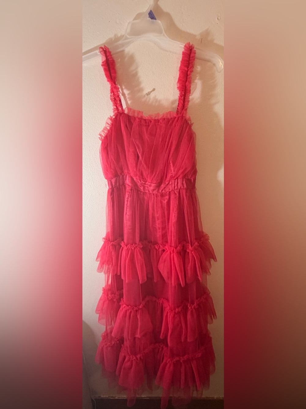 Red Ruffled Tiered Sundress